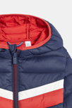 Wasserabweisende leichte Steppjacke mit Kapuze Blau Jungen 3