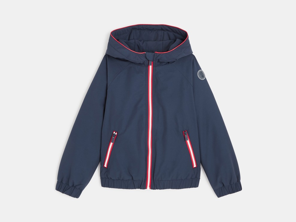 Blouson doublé à capuche bleu garçon 1