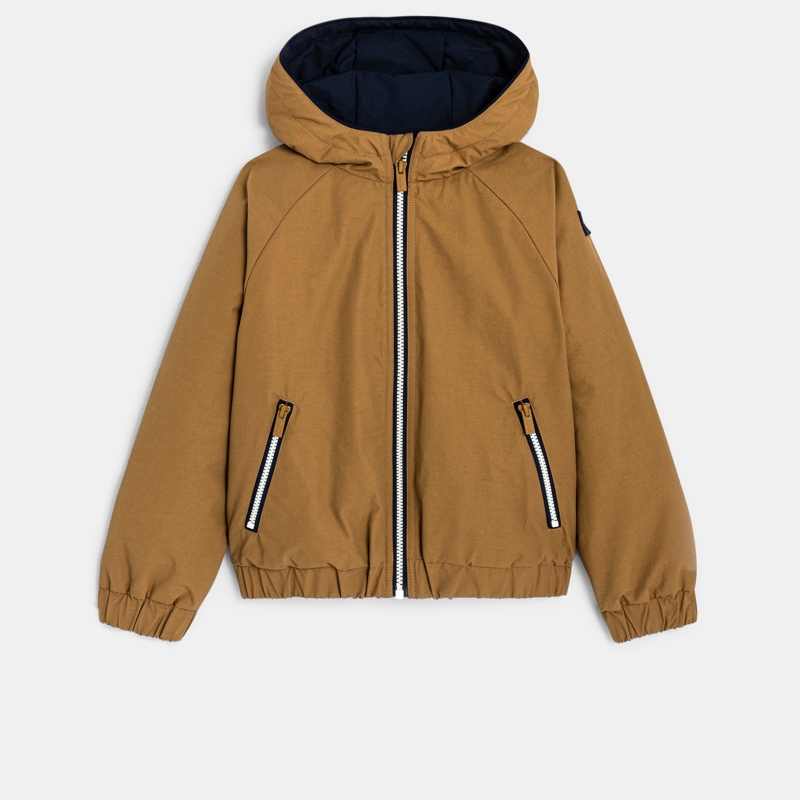 Gefütterte Jacke mit Kapuze Braun Jungen