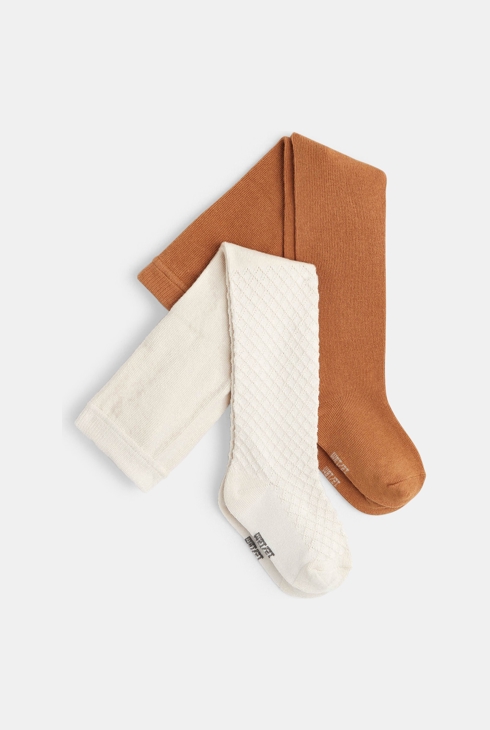 Originelle, warme Strumpfhosen (2er-Set) Beige Baby Mädchen 1