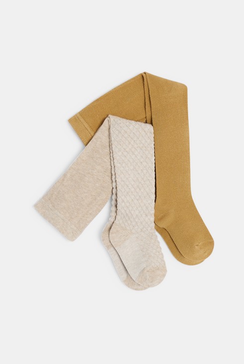 Beiges Strumpfhosen-Set für Mädchen 1