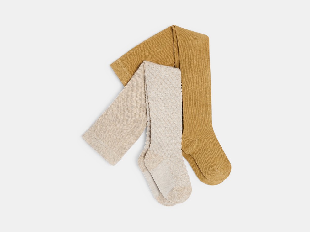 Lot de collants beige bébé Fille 1