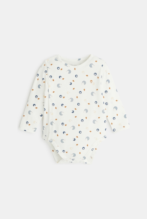 Salopette tricot fin et body hérisson beige naissance 2