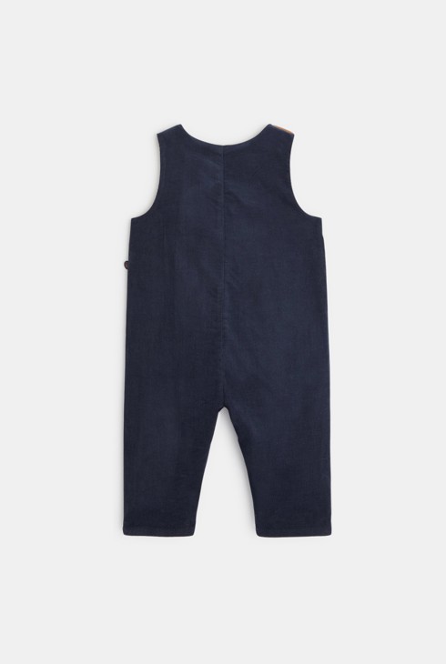 Latzhose aus Velours mit Igel-Motiv Blau Geburt 2