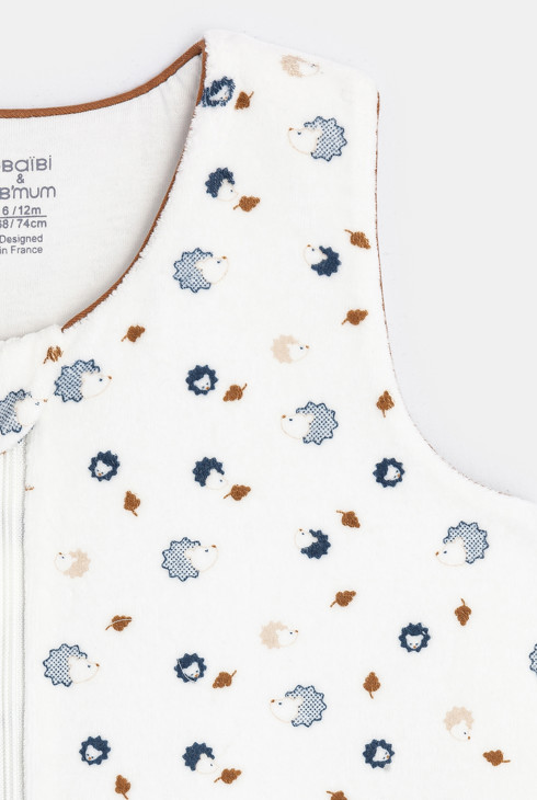 Gigoteuse velours hérisson blanche naissance 2