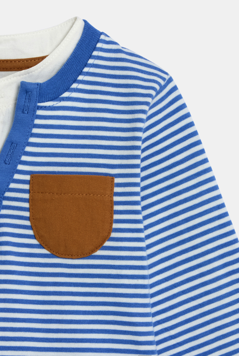 Blaues tunesisches T-Shirt mit Streifen Kleinkind Junge