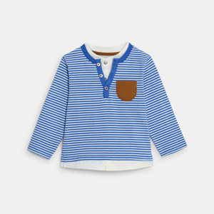 Baby boy's blue Henley-neck T-shirt 1