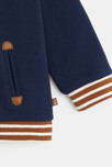 Gilet molleton nid d'abeille capuche amovible bleu bébé garçon 2