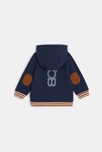 Gilet molleton nid d'abeille capuche amovible bleu bébé garçon 3