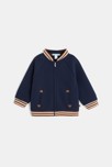 Gilet molleton nid d'abeille capuche amovible bleu bébé garçon 4