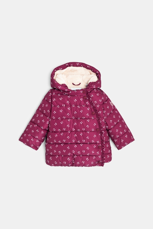 Doudoune épaisse déperlant à capuche bébé fille 1