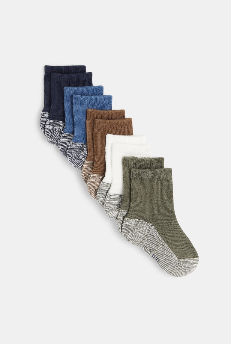 Calcetines lisos con suelas de rayas (pack de 5) bebé niño 1