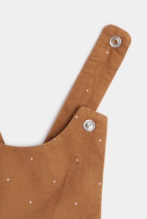 Robe velours à pois marron naissance