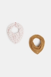 Bavoir triangle gaze de coton (lot de 2) rose naissance
