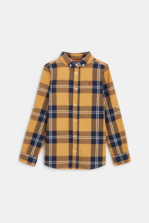Langärmeliges Karohemd Gelb Jungen 1