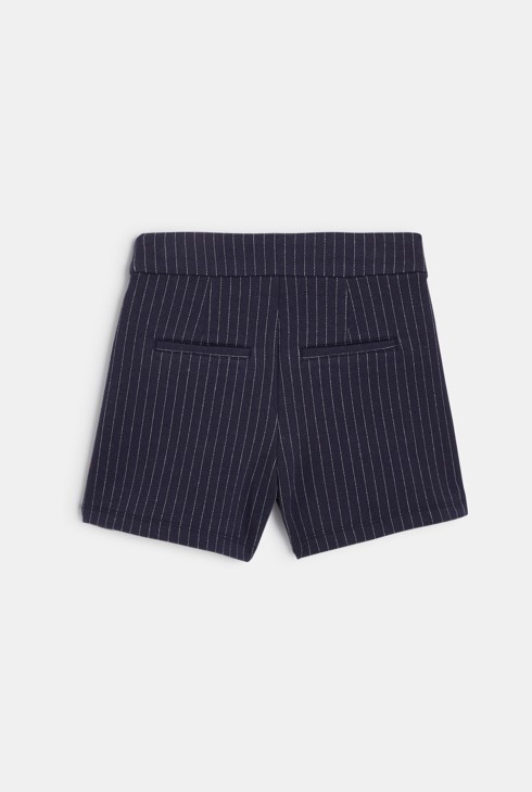 Shorts mit gestreiftem Steg in Flanellgefühl Blau Mädchen 2