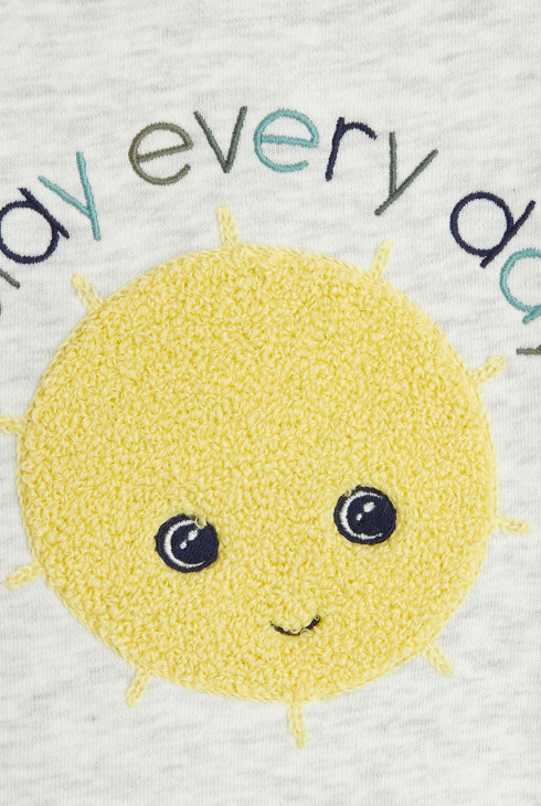 Molton-Sweatshirt mit Sonne Weiß Baby Jungen 2
