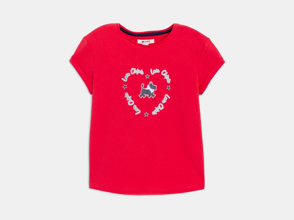 T-shirt rossa Chipie per bambina 1