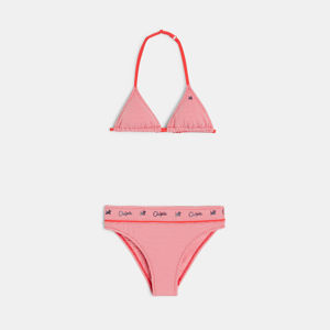 Costume da bagno 2 pezzi a quadretti vichy Chipie rosso bambina 1