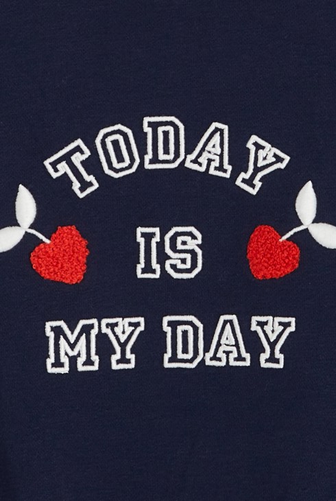 Sweat-shirt à message bleu fille 2