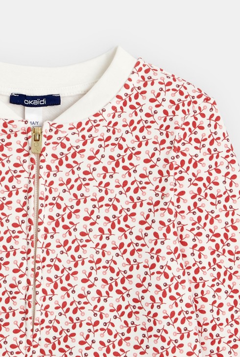 Collegejacke aus Molton mit Allover-Druckmuster. Rosa Mädchen 2