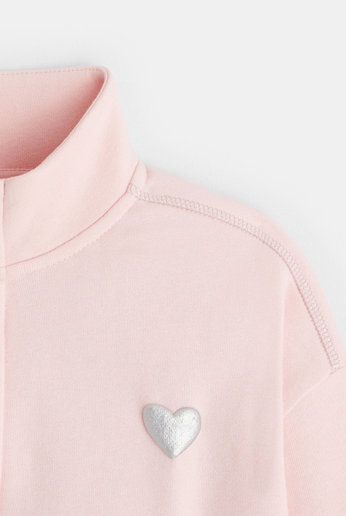 Unifarbenes Sweatshirt mit Stehkragen Rosa Mädchen