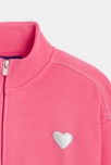 Sweat-shirt uni à col montant rose fille 2