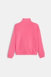 Sweat-shirt uni à col montant rose fille 3