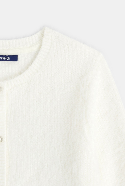 Jopica iz mehkega pletiva bela deklica 2