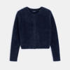 Gilet en tricot fluffy bleu fille