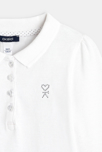 Polo uni manches longues blanc fille 2