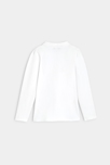 Polo uni manches longues blanc fille 3