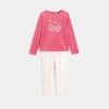 Pyjama 2 pièces en velours motif écureuil rose fille