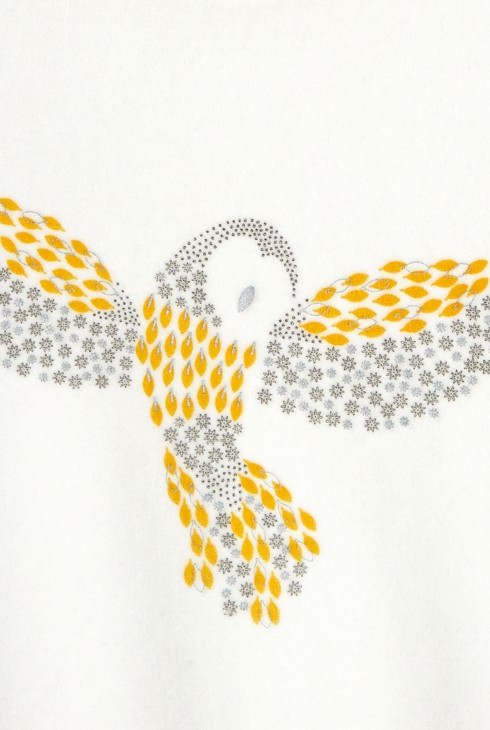 2-teiliger Pyjama aus Samt mit Eulenmotiv Gelb Mädchen 2