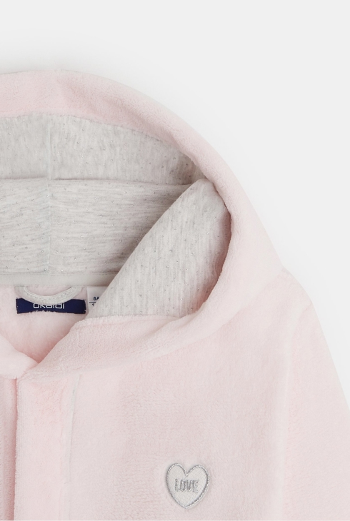 Peignoir à capuche en sherpa ultra-doux rose fille