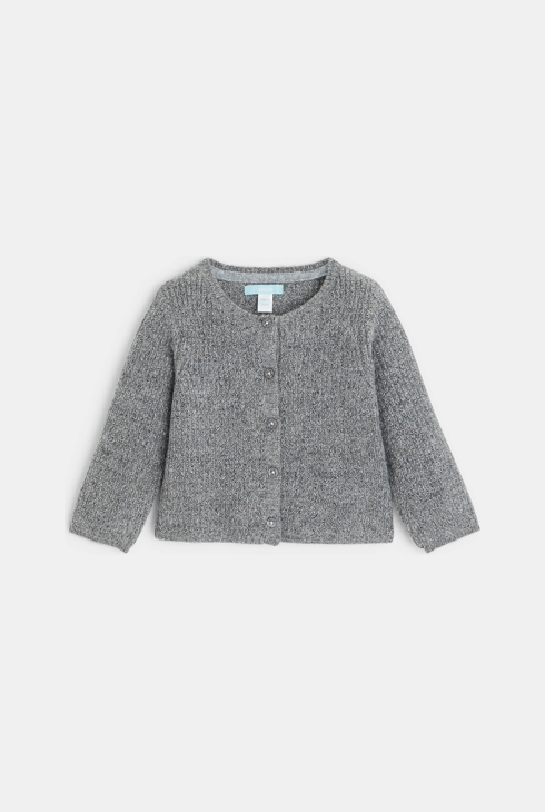Strickjacke mit Glanzeffekt Grau Baby Mädchen 1