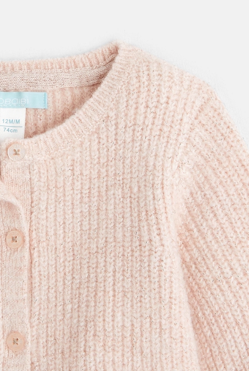 Gilet irisé rose bébé fille 2