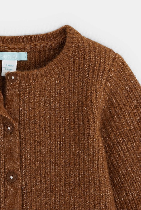 Strickjacke mit Glanzeffekt Braun Baby Mädchen 2