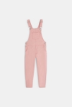 Salopette en toile unie rose fille