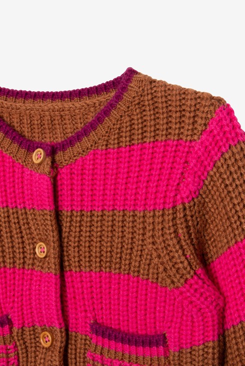Cardigan bébé fille rose rayé Catimini