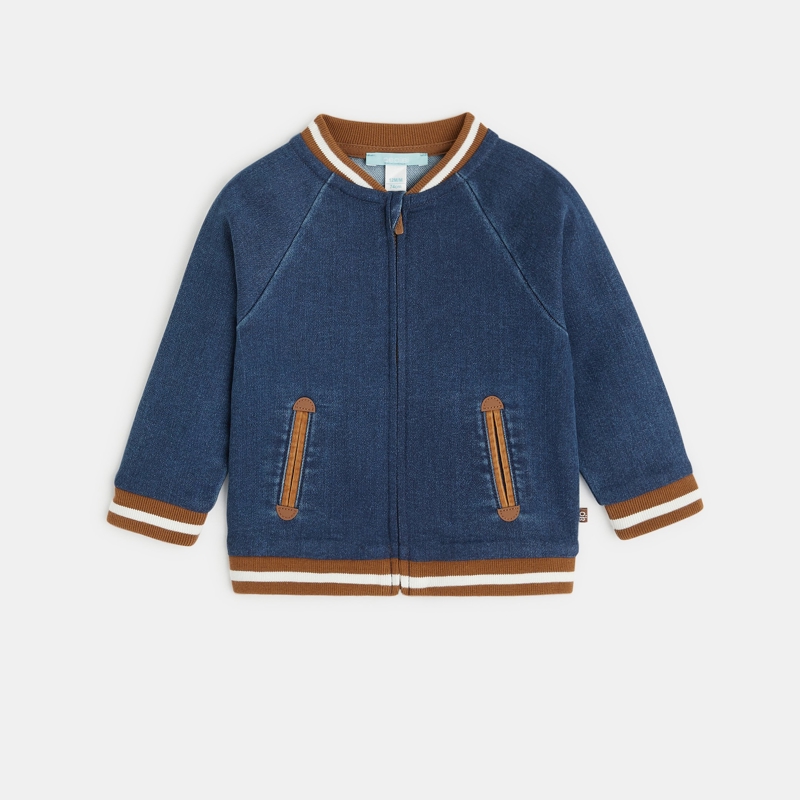 Teddy-Jeans-Blouson Blau Baby Jungen