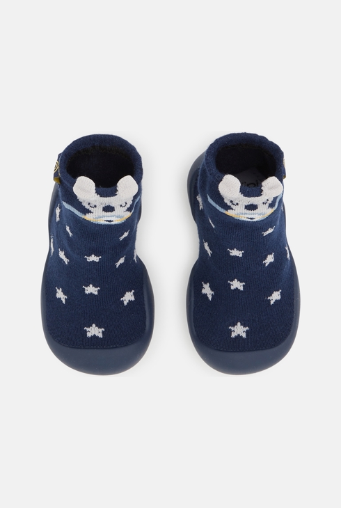 Chausson chaussette à étoiles bleues bébé garçon