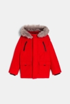 Parka matelassée à capuche rouge garçon