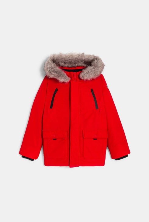 Gesteppter Parka mit Kapuze Rot Jungen 2