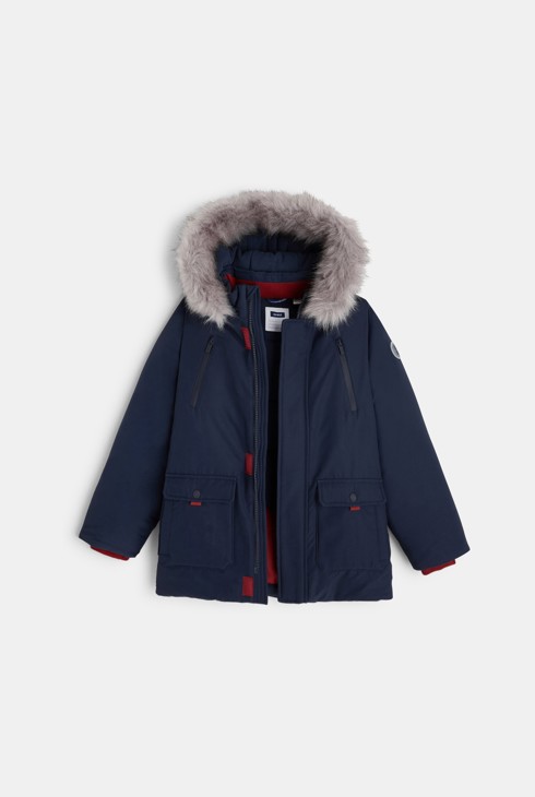 Parka matelassée bleue à capuche garçon 2