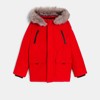 Parka matelassée à capuche rouge garçon