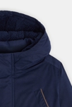Parka doublée en moumoute sherpa bleu garçon 3