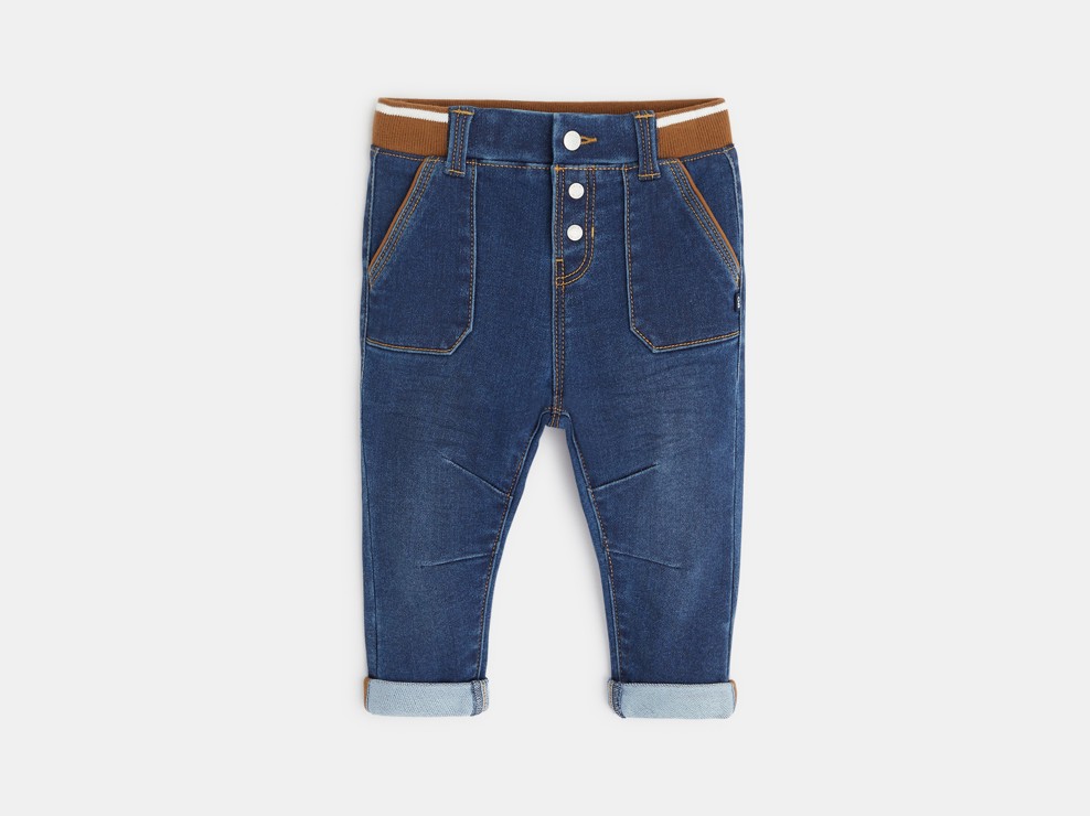 Denimhose im Knitlook Blau Baby Jungen 1