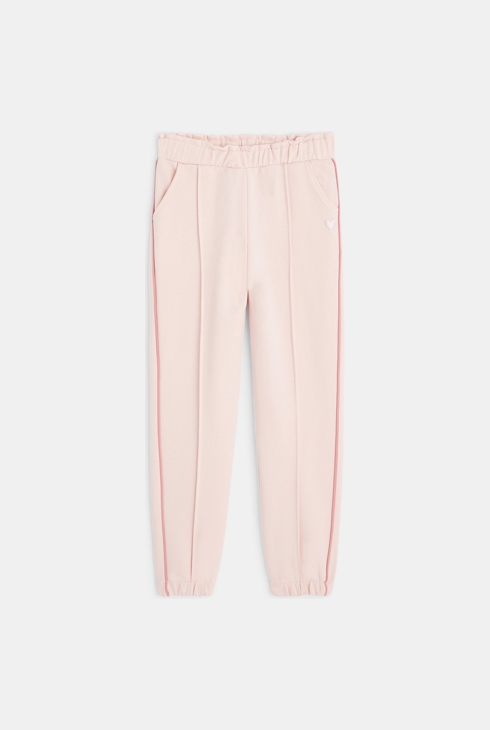 Unifarbener Jogginghose aus Fleece-Jersey Mädchen Rosa Mädchen 1