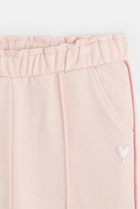 Unifarbener Jogginghose aus Fleece-Jersey Mädchen Rosa Mädchen 2